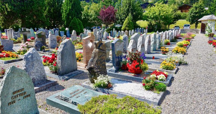 Un cimetière fleuri